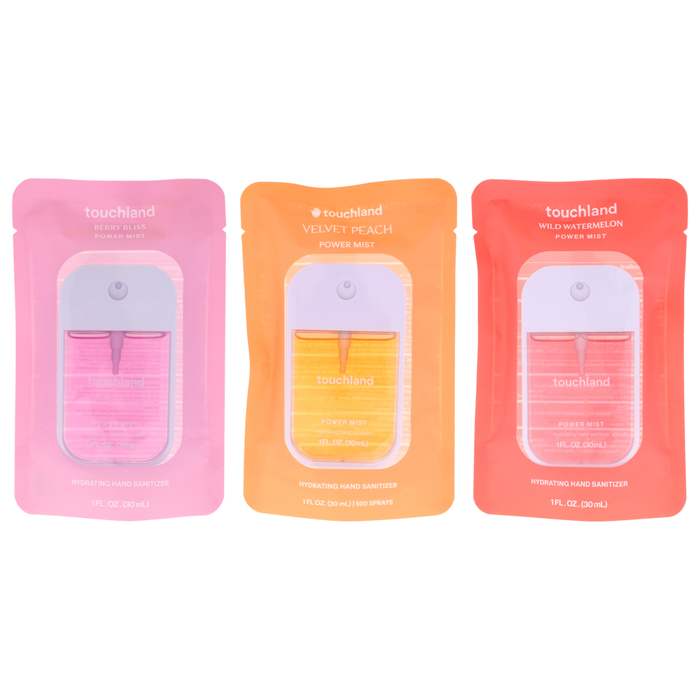 Power Mist Kit by Touchland for Unisex - 3 Pc Kit 1oz Hand Sanitizer -